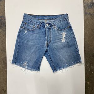 Vintage distressed 501 Levis Jean shorts